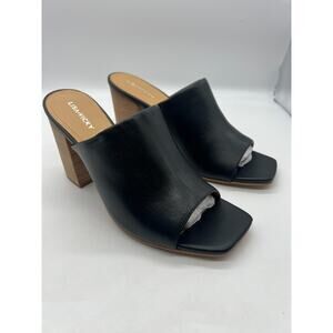 Lisa Vicky Virtue - V Black Sheep Nappa Heels Slide On Size 11 M NIB Peep Toe